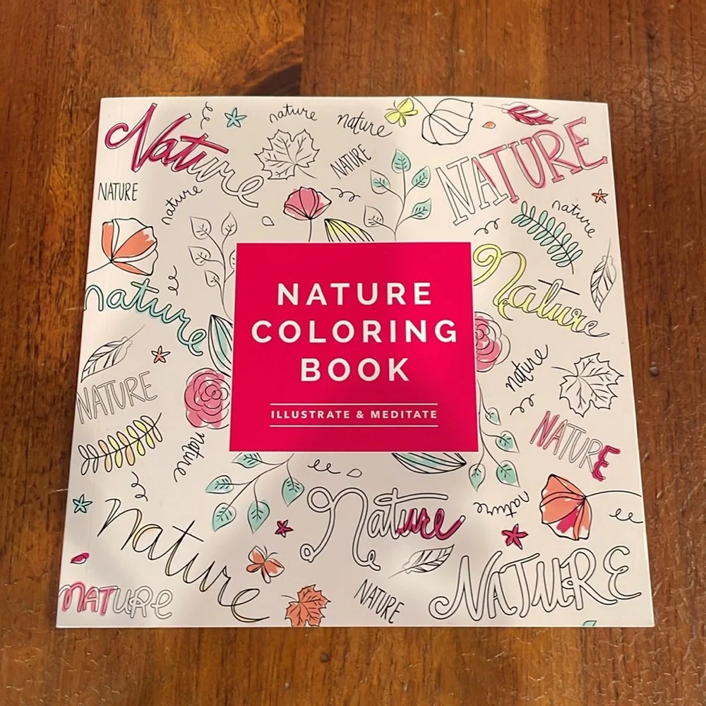 Adult  Nature Coloring Book  w/ Color Pencils